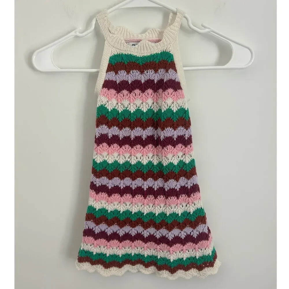 Old Navy Sleeveless Crochet Sweater Dress Toddler Girls 18-24 months Boho